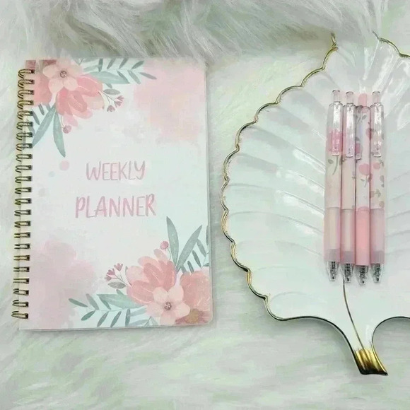 Floral Weekly Planner and Pen Set Bundle - Picture 1 of 9